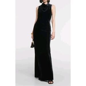 VERONICA BEARD Kura Velvet Dress Sz 6 Maxi Evening Gown Sexy Goth $568